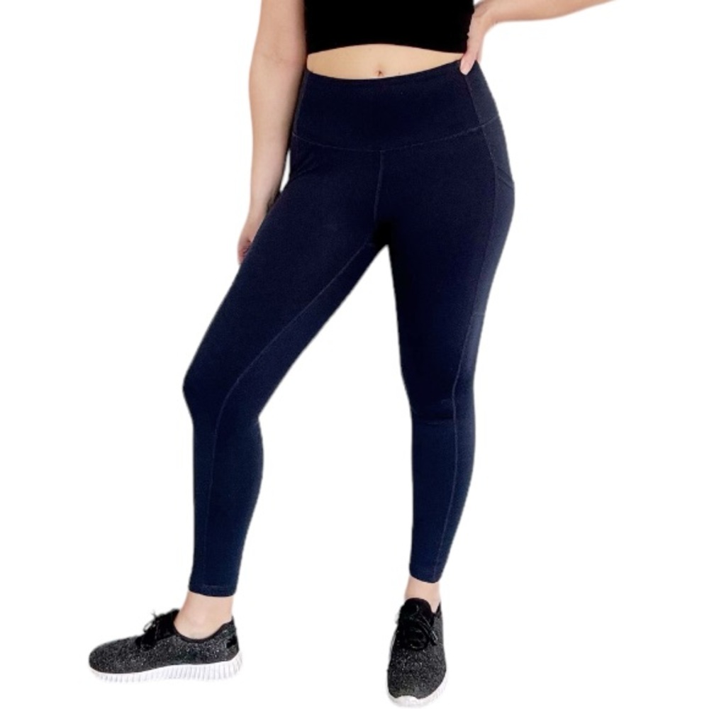 Z by Zella navy blue full length dual side pocket high rise leggings size small
